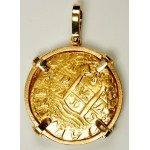 Lima 1715 Eight Escudos Gold Cob Coin Pendant